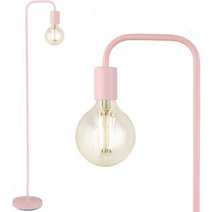 BoostArea Floor Lamp, Modern Cute Pink Floor Lamp, 63Inch Metal Standing Lamp, E26 Socket, On/Off Footswitch, ETL Listed, Tall Thin Skinny Cool Floor Lamp for Living Room, Bedroom Decor, Minimalist (Pink floor lamps) Bulb Not Included