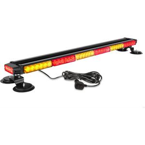 ASPL 38.5" 78 LED Strobe Light Bar Double Side Flashing High Intensity Emergency Warning Flash Strobe Light with Magnetic Base for Safety Construction Vehicles Tow Trucks Pickup (Amber/Red)