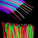 Glow King Neon Tying Balloons - Fluorescent Neon Glow Party Balloons for Tying Balloon Animals - Blacklight Reactive Party Supplies - Neon Party Decorations for Black Light Parties - (75)