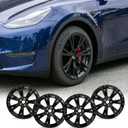 Mayde 19-Inch Wheel Covers fits 2020-2023 Tesla Model Y Rims, Replacement Hub Caps (Set of 4, Gloss Black)