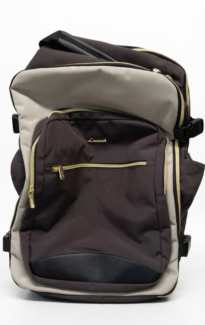 LOVEVOOK 40L Large Travel Backpack for Women Men, 17 Inch Carry on Backpack for Traveling on Airplane, Personal Item Bag Airline Approved, Business Causal Weekender Backpack, Black-Brown