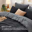Bedsure Queen Comforter Set, Black Grey Soft Prewashed Bedding for All Seasons, 3 Pieces GentleSoft Bed Set, 1 Lightweight Comforter (90"x90") and 2 Pillowcases (20"x26")