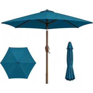 7.5ft Patio Umbrella, Outdoor Table Market Umbrella with Smooth Crank Lift, 6 Windproof Fiberglass Ribs, UPF50+ UV Protection for Deck, Pool, Garden and Backyard