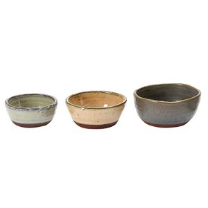 Stoneware Bowls with Reactive Glaze Finish, Set of 3