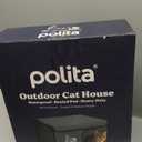 Polita Indestructible Heated Cat House for Outdoor Cats All Seasons, Extremely Insulated & 100% Weatherproof, Elevated Feral Cat Shelter with Waterproof Eaves &Safe Escape Door for Stray & Barn Cats (Dark Gray)