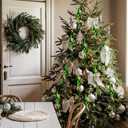 11.8" Green Christmas Icicle Ornament Balls Shatterproof Final Drop Ornaments for Tree Decorations Christmas Teardrop Ornaments 4 Set Glitter Swirl Drop Hanging Ornament for Xmas Holiday Party