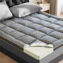 3 inch Memory Foam Mattress Topper Full Size Pillow Top - Extra Thick Padded Mattress Pad & Protector, Breathable Fitted Deep Pocket 8-21, Ultra Soft & Supportive 1100GMS