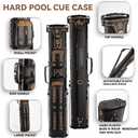 Pool Cue Case 2x4,Billiard Cue Case with Stand,Hard Pool Stick Case,Billiards Accessories Storage Holds 2 Cue Butt and 4 Cue Shafts, 33" x 6.5" x 4.5"