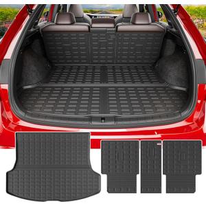 powoq Cargo Mat Compatible with 2023-2026 Lexus RX350 RX350H RX500H Trunk Mat Cargo Liner Back Seat Protector TPE Replacement for 2023-2026 Lexus Accessories (Trunk Mat+Backrest Mats)