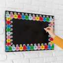 5 x 32.8ft Colorful Light Bulletin Board Border Y2K Light Bulb Die-Cut Border Trim for Motivational Chalkboard Decoration
