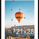 JCJMY 21x28 Picture Frame with 18x24 Mat, Display Photo 18x24 with Mat or 21 x 28 Without Mat, Wall Hanging Large 21 by 28 Poster Frame with Plexiglass, Black