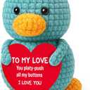 3 x Anniversary Crochet Gifts for Men Women, To My Love Cute Handmade Platypus Gifts for Him Her Boyfriend Girlfriend, Romantic "I Love You" Gift for Husband Wife Couple, Christmas Desk Home Decorations