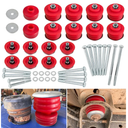 TOPTHANE 19992007 F250 F350 Body Cab Mounts, KF04058BK Body Mount Bushing Kit, Cab Bushing Kit, Steel Sleeves & Hardware (Red)