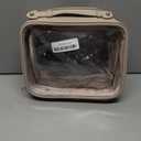 Clear Cosmetic Bag Double Layer Travel Toiletry Bag Clear Makeup Bag Case with 4 Compartments, Transparent Travel Bag for Toiletries, Large Toiletry Bag for Women Cosmetic Case (Taupe, Large)