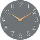 cicininc Wall Clock, 16 Inch Wooden Battery Operated Wall Clocks Silent Non-Ticking, Decorative Gray Clock for Living Room, Bedroom, Kitchen, Home, Office, School, Hotel