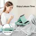 KDD Tablet Pillow Stand, Multi-Angle Viewing Ipad Holder for Lap, Bed and Desk, Foldable Soft Pad Dock with Stylus Mount Compatible with Ipad Pro 12.9, 10.5, 11, Air, Mini, Phones, Books, E-Reader