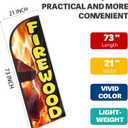 Firewood Feather Flag for Business Advertising 6 FT Swooper Flag for Storefronts Retailers Shops Food Trucks Events and Fairs (Flagpole Not Included)