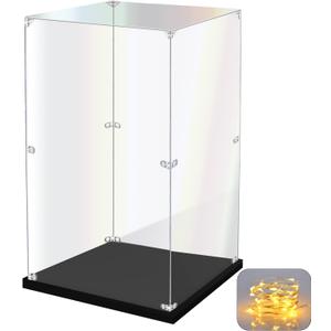 Acrylic Display Case for Collectibles Assemble Clear Acrylic Display Box for Lego Alternative Glass Case for Showcasing Figures Doll Toys Home Storage(8x8x14 inch, 20x20x35 cm)