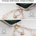 POSADINA Phone Charm for Women, Anti-Theft Phone Wrist Strap Hands-Free & Beaded Chain, Detachable Cell Phone Lanyard with Tether Tab