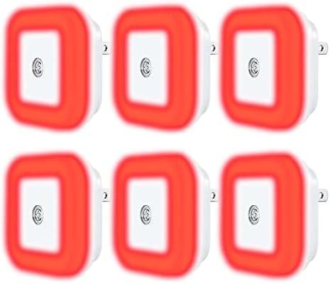 Red Night Lights, 6 Pack LED Plug in Blue Light Blocking, Auto Dusk to Dawn Smart Sensor, Sleep Aid Light for Bedroom, Bath Red Night Lights, 6 Pack LED Plug in Blue Light Blocking, Auto Dusk to Dawn Smart Sensor, Sleep Aid Light for Bedroom, Bath