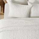 EVERGRACE 100% Cotton Paisley Quilt Set, King Size 3 Piece Set Prewashed Lightweight Bedspread with 2 Shams, Soft & Breathable Matelasse Coverlet for All-Season Comfort, Bright White | Paisley Stitch, 100% Cotton, Pre Washed, Oeko-Tex Certified, Soft, Lightweight
