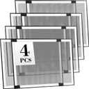 Lounsweer 4 Pcs Expandable Window Screen Adjustable Sliding Window Screen Mesh with Aluminum Frame for Home House (25"-45" W X 18" H)