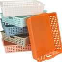 6 Pack Paper and Turn in Trays Classroom, A4 Plastic Stackable Organizer Trays with 6 Pastel Colors, Letter Trays for Teachers, School, Office, Home Desk Organization & Storage