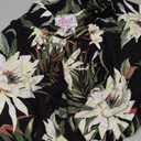 Women's Hawaiian Tie Front Crop Top Aloha Shirt in Wispy Cereus (Medium)