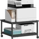 VASAGLE 2-Tier Printer Stand with Locking Wheels, Under Desk Printer Table