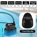 Pool Cover Pump Above Ground - Submersible Sump Pump, Swimming Water Removal Pumps, with Drainage Hose & 25 Feet Extra Long Power Cord, 850 GPH inGround, 3 Adapters Black