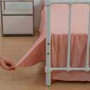 xuan dian Bed Skirt Full Size Ruffled Bed Skirts with Split Corners, 14 Inch Drop Dust Ruffle Bed Skirt with Platform, 14 Inch, Peach