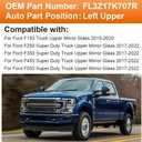 Senzeal Side Heated Mirror Glass Replacement for Ford F150 2015-2020 Ford F250 F350 F450 F550 2017-2022