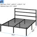Full Size Bed Frame with Headboard and Footboard, 14 Inch Metal Platform Full Bed Frame with Steel Slat Support, No Box Spring Needed, Noise Free, Easy Assembly, Black