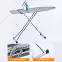 BKTD Ironing Board, Heat Resistant Cover Iron Board with Steam Rest, Non-Slip Foldable Ironing Stand. Heavy Sturdy Metal Frame Legs Iron Stand(13 * 34 * 53 Inches) (Silver Gray)