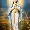 DOARTDO Virgin Mary Canvas Wall Art Catholic Pictures Wall Decor Religious Art Prints for Church Altar Home Decor Framed (16.00" x 24.00")