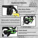 KEANO Motocross Style Kids Bike for Boys Girls Ages 3-7 Years, 12 & 16 Inch Bikes with Training Wheels and Number Plate, Children Bicycles Black