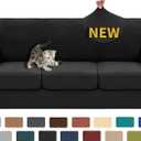 XINEAGE 2025 New 4 Pieces Couch Covers for 3 Cushion Couch Super Stretch Thick Soft Sofa Cover Anti Slip Sofa Slipcover Dogs Cats Furniture Protector (Black, 71"-91")