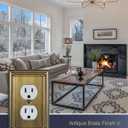 Metal Wall Plates, Switch Plates and Outlet Covers, Decorative Pearl Design (1 Duplex 4PK, Antique Brass, Midsize)