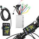 Electric Bicycle LCD Display Meter 36V48V Ebike Controller Waterproof LCD Display Panel Brushless Controller Kit for Electric Bicycle Scooter Modification (Colourful)