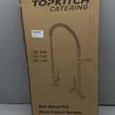Commercial Kitchen Sink Faucets Wall Mounted Type Brass Constructed Polished Chrome Pre-Rinse Device 43" Height 8" Adjustable Center with Coilded Spring Pull Down Sprayer and 12" Add-on Spout