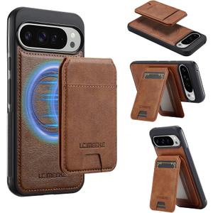 L3 2 in 1 Detachable Leather Wallet and Phone Cases Compatible with Google Pixel 10 Pro XL Case with Card Holder RFID Blocking, Compatible with Magsafe Charging 6.8 (Brown,Pixel 10 Pro XL)