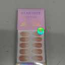 Almond Press On Nails Medium - BTArtbox Soft Gel Ombre Fake Nails with Nail Glue, Semi-Transparent Reusable Glue On Nails in 16 Sizes - 32PCS Stick On Nails Kit, Vanilla Cream Almond