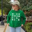 St Patricks Day Sweatshirt Women St Patricks Day Shirt Funny Shamrock Sweater Irish Lucky Long Sleeve Pullover Tops (XXL)