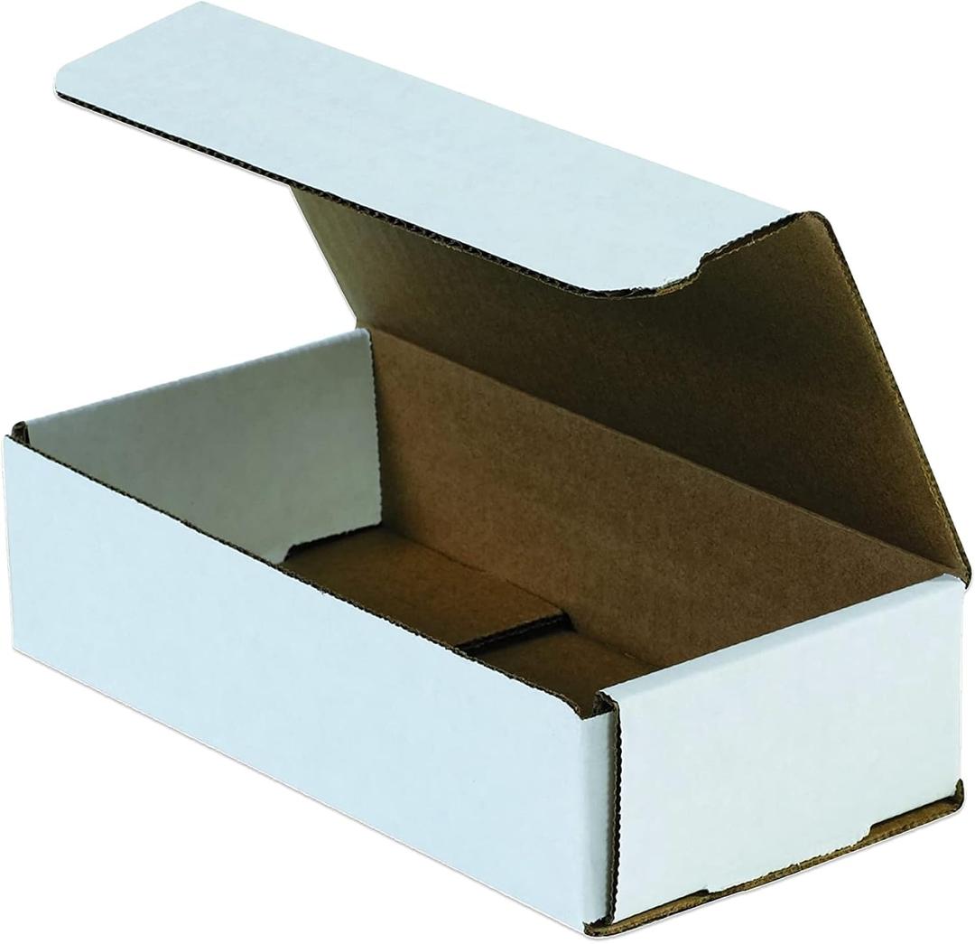 Partners Brand 8x4x2 Corrugated Cardboard Boxes, 8"L x 4"W x 2"H, Pack of 50 | Shipping, Packaging, Moving, Storage Box for Business, Strong Wholesale Bulk Boxes