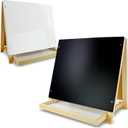 Flipside Products Tabletop Small Black Chalkboard/Dry Erase Easel, Group Activities, Easel for Kids, Double-Sided