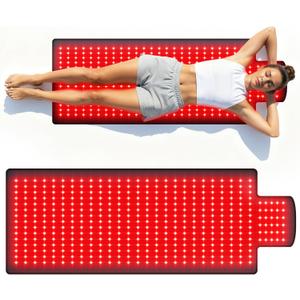 Red Light Therapy Mat, 2in1 LEDs (660nm& 850nm) Red Light Therapy Blanket, Premium Material, Adjustable Timer & Intensity