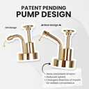 Molimoli Coffee Syrup Dispenser for Coffee Bar, Coffee Pump Dispenser, Glass Syrup Bottle w. Pump, 11.8 oz 350 ml, Set of 1, Gold Upgraded Pump