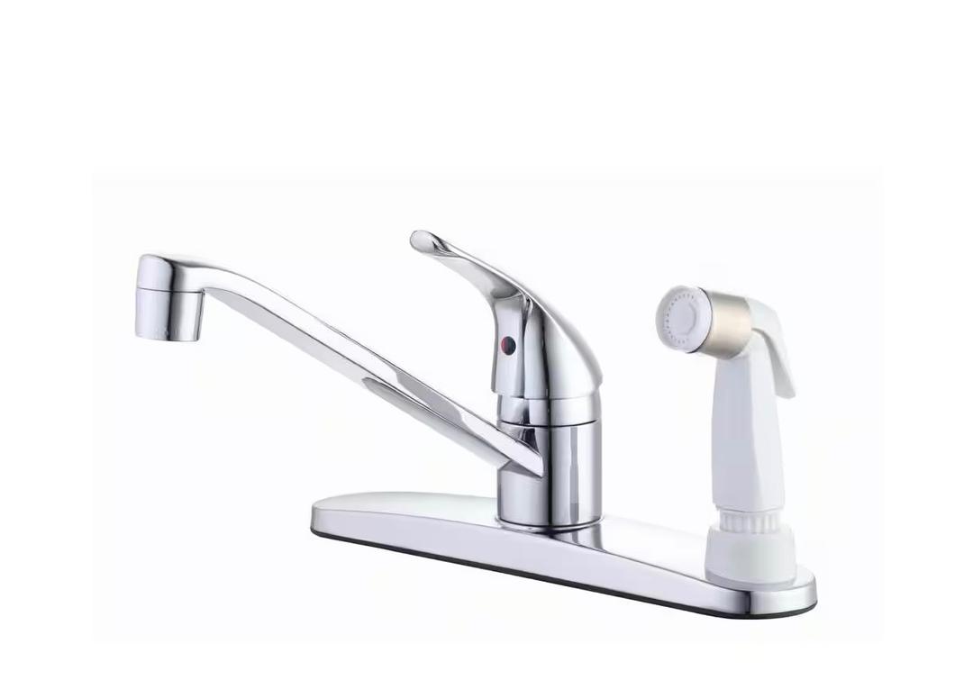 Customer Reviews for Glacier Bay Single-Handle Standard Kitchen Faucet in Polished Chrome with White Deck Sprayer