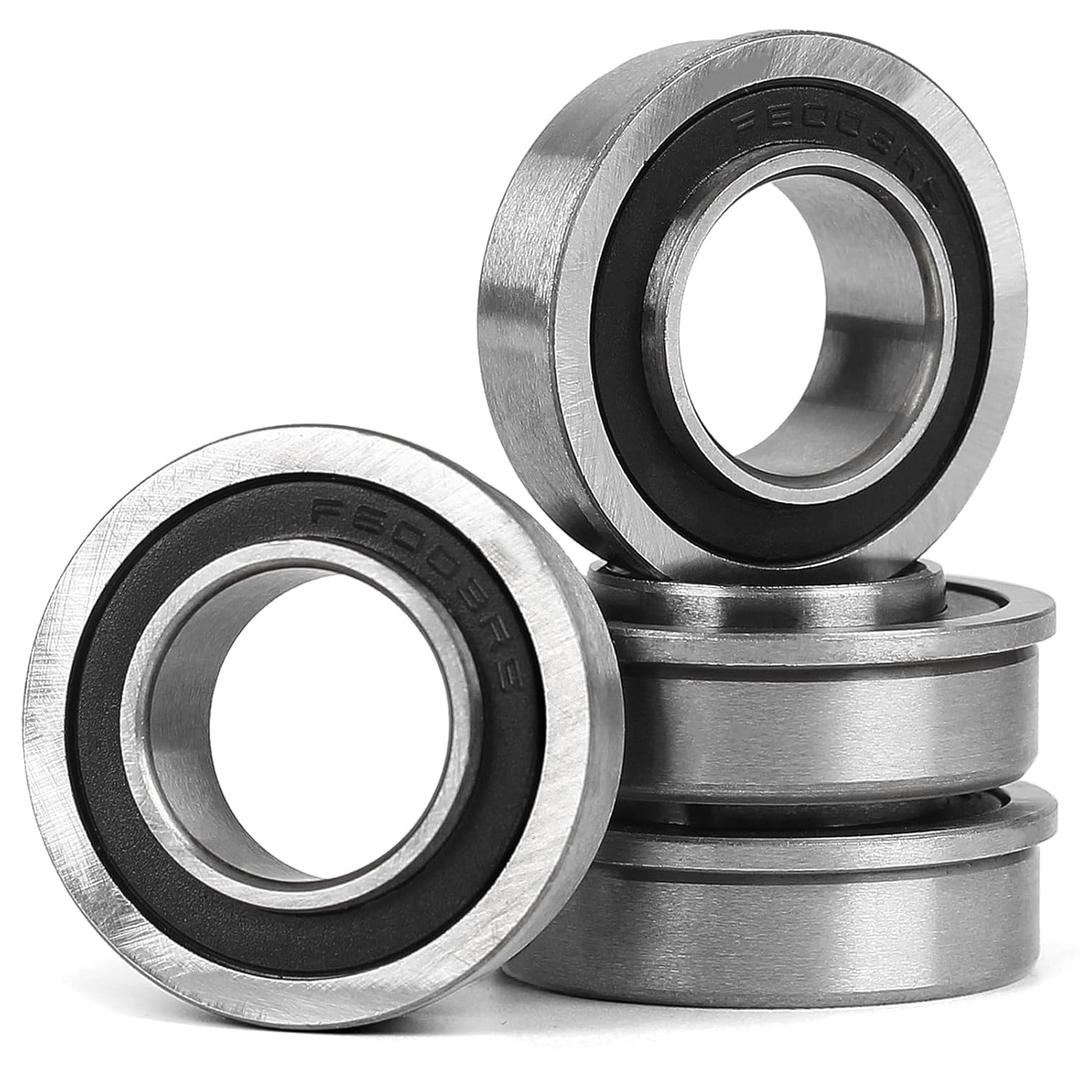 (4 Pack) GICOOL 3/4" Bore Sealed Flange 9Cr18 Steel Ball Bearing, with 19mm ID x 35mm OD x 13mm W for Wheelbarrow, Lawnmower, Hand Trolley, Cart, NHS Tire & Wheels