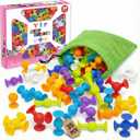 35 PCS Baby Suction Toys - Fun Baby Bath Games, Bath Toys for Toddlers, Educational Toddler Sensory, Interactive Play of Building, Montessori Toys Stocking Stuffers for Kids